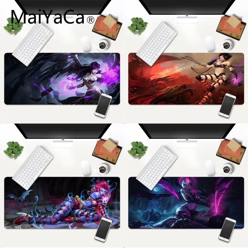 Резиновый игровой коврик для мыши MaiYaCa League of Legends Evelynn нескользящий размер xl xxl 600x300