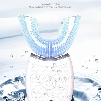 

360Degree Automatic Whitening Toothbrush U-Shaped Electric Toothbrush Beauty Instrument White Electric Toothbrush
