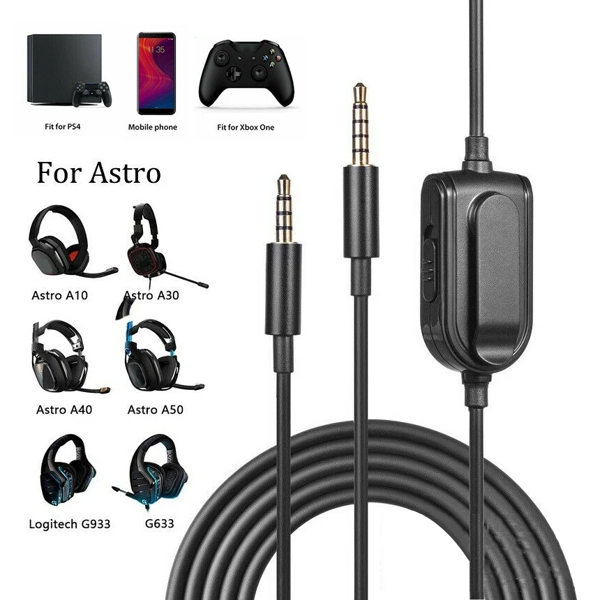 Replacement Audio Cable for Astro A10 A40 Gaming Headset Headphone 3 5mm Jack Compatible with Astro A10 A40 A50 A30 headphone