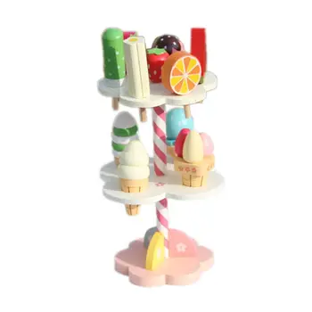 

Simulation Strawberry Ice Cream/Hot Pot/Birthday Cake Wooden Toys For Kids Pretend Play Baby Cosplay Kitchen Toys