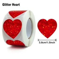 500Pcs Love Heat Shape 3.8cm Adhesive Stationery Sticker Label Paper Envelope Sealing Children Kid Holiday DIY Decoration Decals