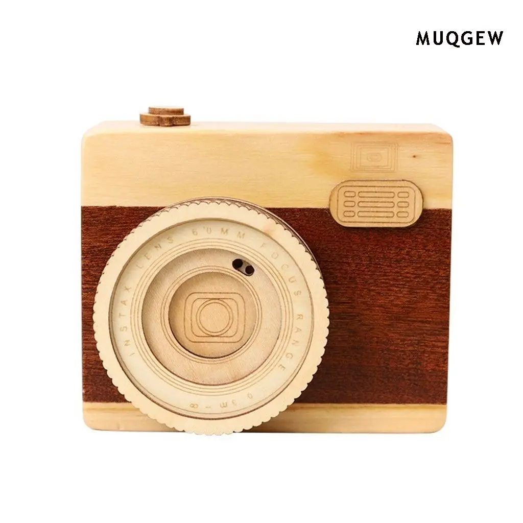 Креативная деревянная музыкальная шкатулка для камеры вращающаяся музыкальная шкатулка