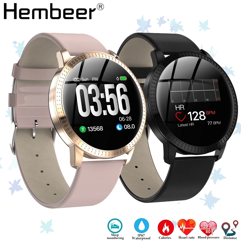 

2019 Pink Smart Watch Dynamic Heart Rate Monitor Blood Pressure&Oxygen Sleep Monitoring Smart Band Vibration Smartwatch Women