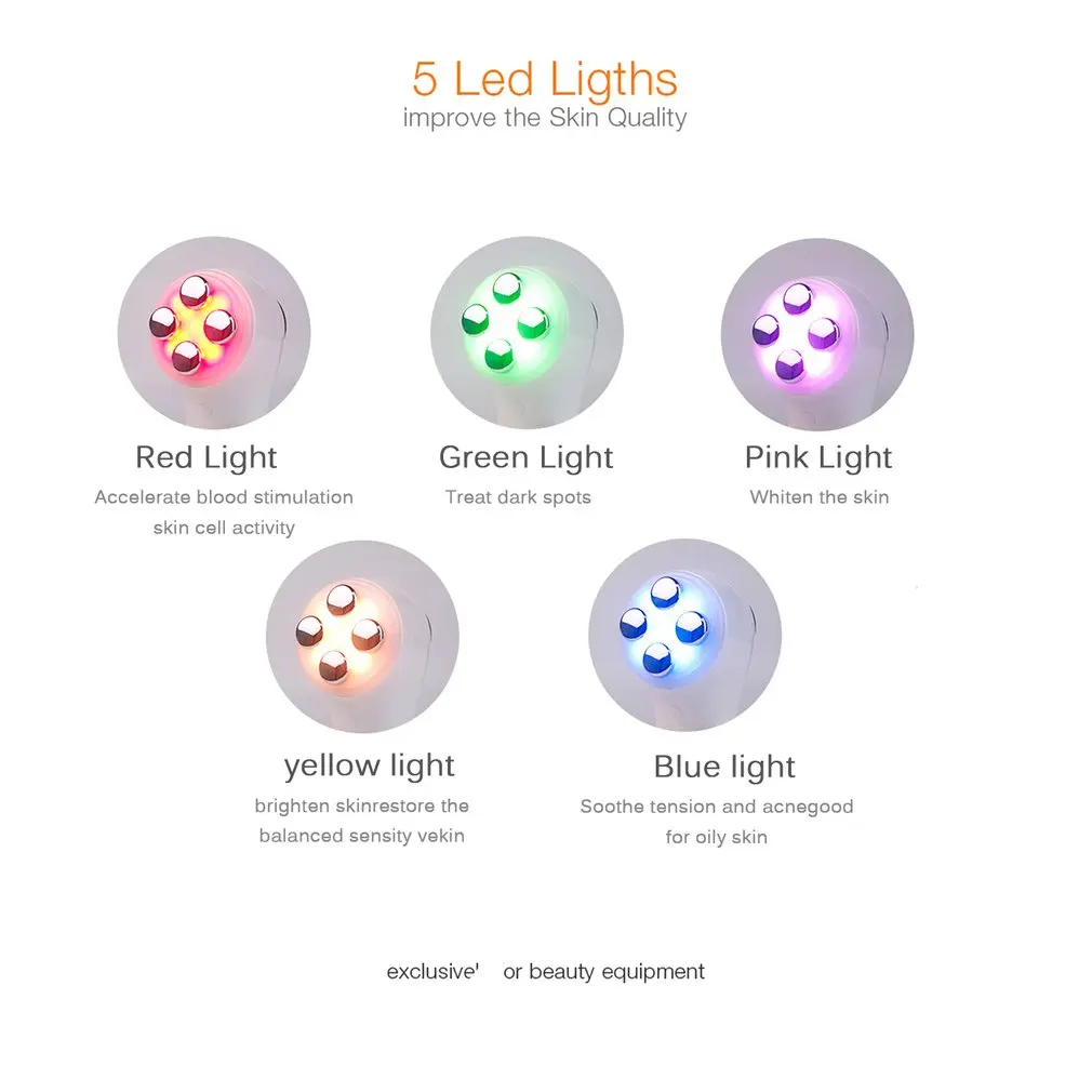 6 In 1 Multi Function Beauty Instrument Double Sided Head Electroporation Led Photon Beauty Skin Device 5