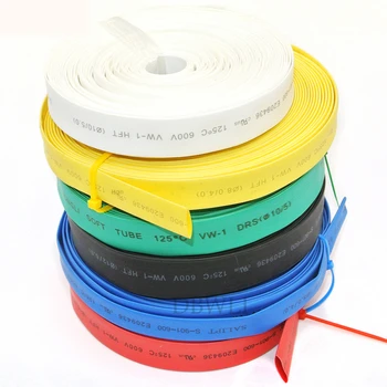 

10 Meter/lot 7mm 8mm 10mm Red Blue Green Yellow White clear black Color Heat Shrink Tubing Tube Heatshrink Tubing Sleeving