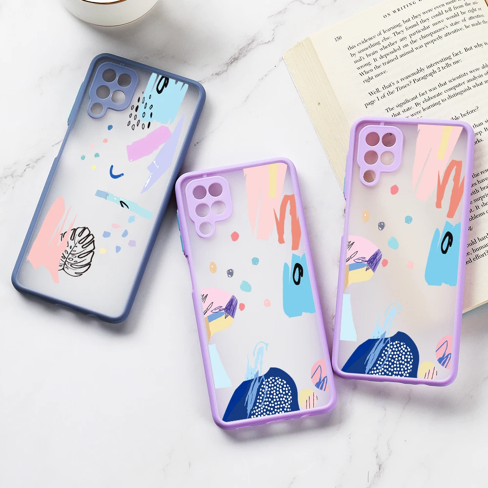 A52 Case For Samsung A32 Cases Luxury Hard Matte Funda Samsung S21 Ultra S20 FE Plus A72 A12 A21S A 32 52 Lens Protection Covers