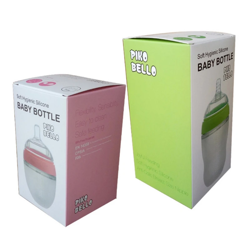 4 Styles Baby Bottle Newborn Wide Caliber Anti-flatulence Silicone Bottle with Handle Baby Supplies Kids Milk Food Feeding Tools