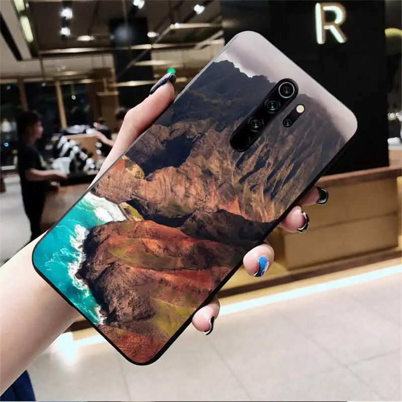 xiaomi leather case charging Beautiful mountain sea island DIY Painted Bling Phone Case for Redmi Note 9 8 8A 8T 7 6 6A 5 5A 4 4X 4A Go Pro xiaomi leather case glass Cases For Xiaomi