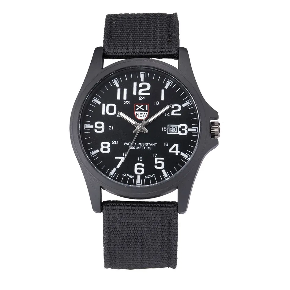 

Wish Canvas Watch Strap MEN'S Watch Calendar Quartz Watch Foreign Trade Hot Selling Sports Watch AliExpress Army Style Watch a G