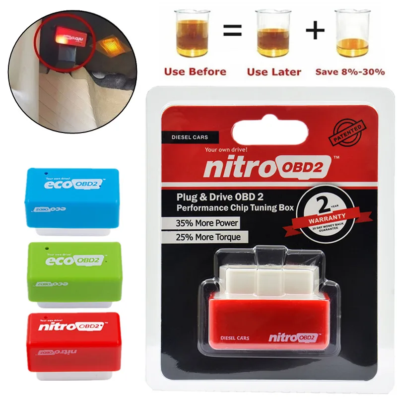 Эко OBD2 полный чип бензиновый Plug &amp Drive производительность 4 ColorTuning коробка Пособия