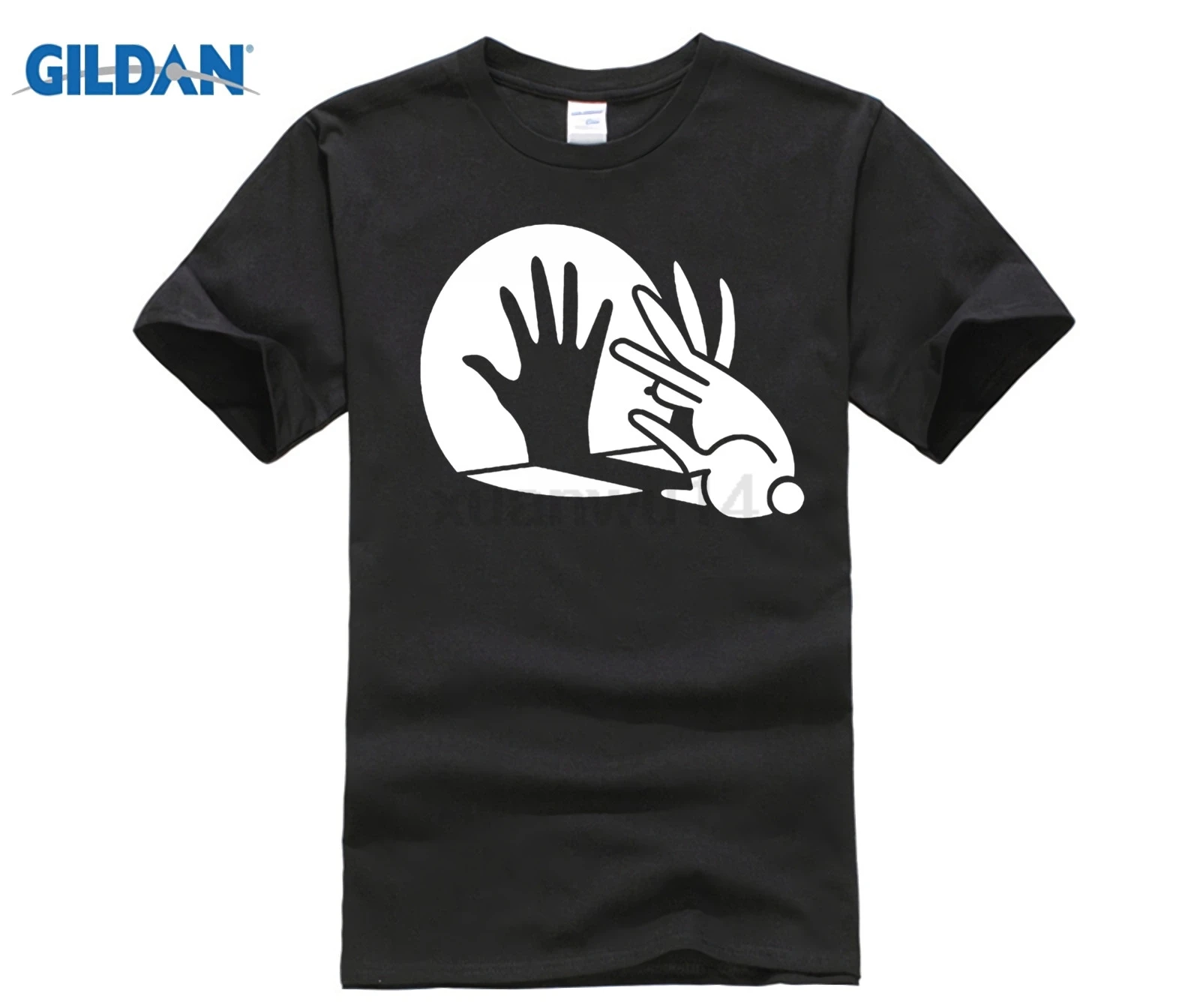 Горячие предложения 2018 Rabbit Hand Shadow Show Футболка Кролик смешная шутка комедия
