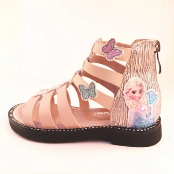 

frozen new princess hollow girls Roman sandals open toe tide high-top shoes big girl shoes eu size 27-31