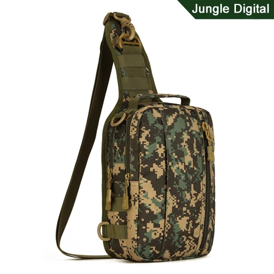 Jungle Digital Мужской водонепроницаемый 1000D нейлоновый военный Камуфляжный армейский тактический рюкзак для путешествий вместительный USB Ipad сумки на плечо сумка-мессенджер нагрудная сумка - Цвет: Jungle Digital