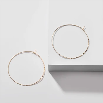 

LUNA CHIAO Gold Silver Color Dainty Delicate Big Round Hoop Earrings for Women