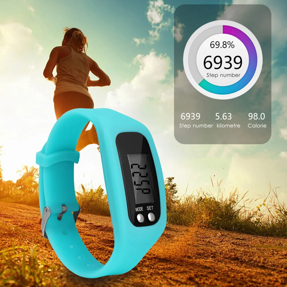 

Multifunctional 6 Colors Digital LCD Pedometer Watch Run Step Pedometer Silicone Watch Fashion Bracelet Calorie Walking Couter