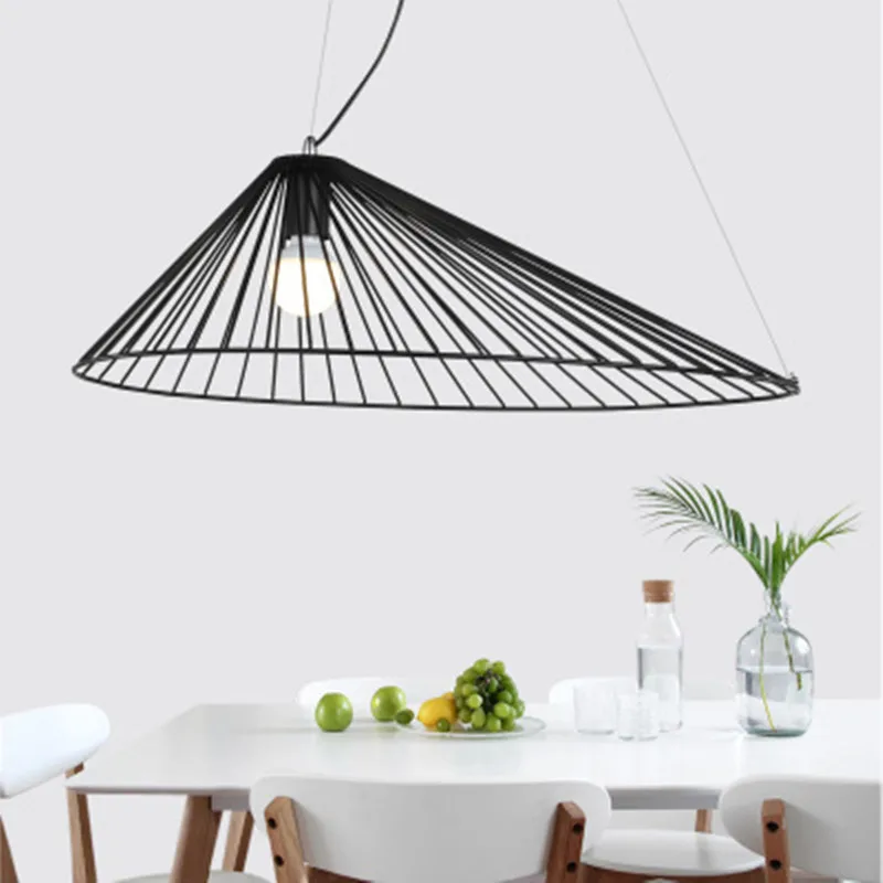 

Modern Art Design Restaurant Pendant Lights Hat Shape Cord Suspension Living room Bedroom Coffee Shop Hanging Lamp Fixtures
