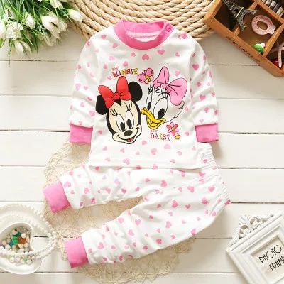 vintage Baby Clothing Set Baby Pajamas Cotton Children Pajamas Set Spring And Autumn Cartoon Mickey Minnie 2-piece Pajamas For Boys And Girls Baby Clothing Set Baby Clothing Set