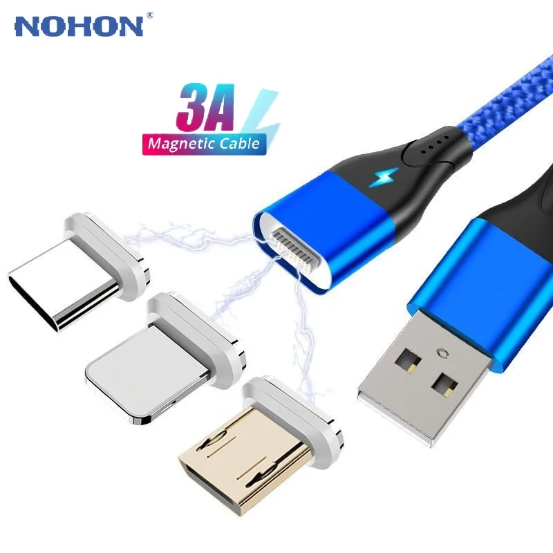 

NOHON Magnetic Cable Micro USB Type C Magnetic USB Fast Charging Data Cable for iPhone XS MAS X XR 8 7 6 6S Magnet Phone Charger