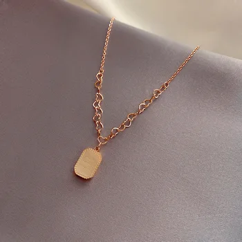 

Real Gold Electroplated Fashion Geometry fram Lettered Necklace Love Choker Online Celebrity Versitile Fashio