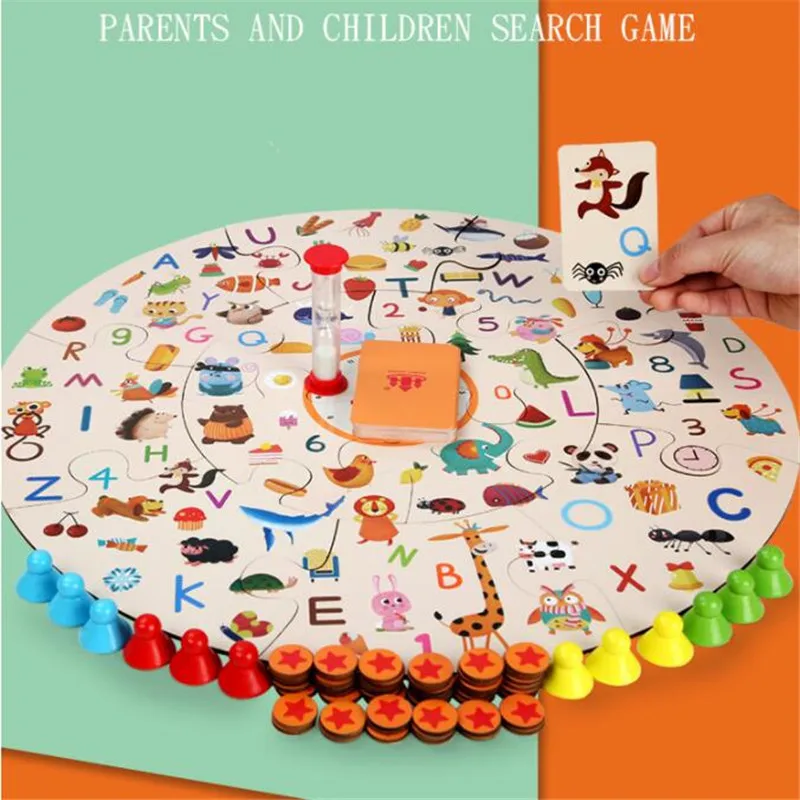 Educational Toys for Children Training Parent-child Interaction Matching Board Game Puzzle Toys Montessori Wooden Learning Educational Toys for Children Training Parent-child Interaction Matching Board Game Puzzle Toys Montessori Wooden Learning