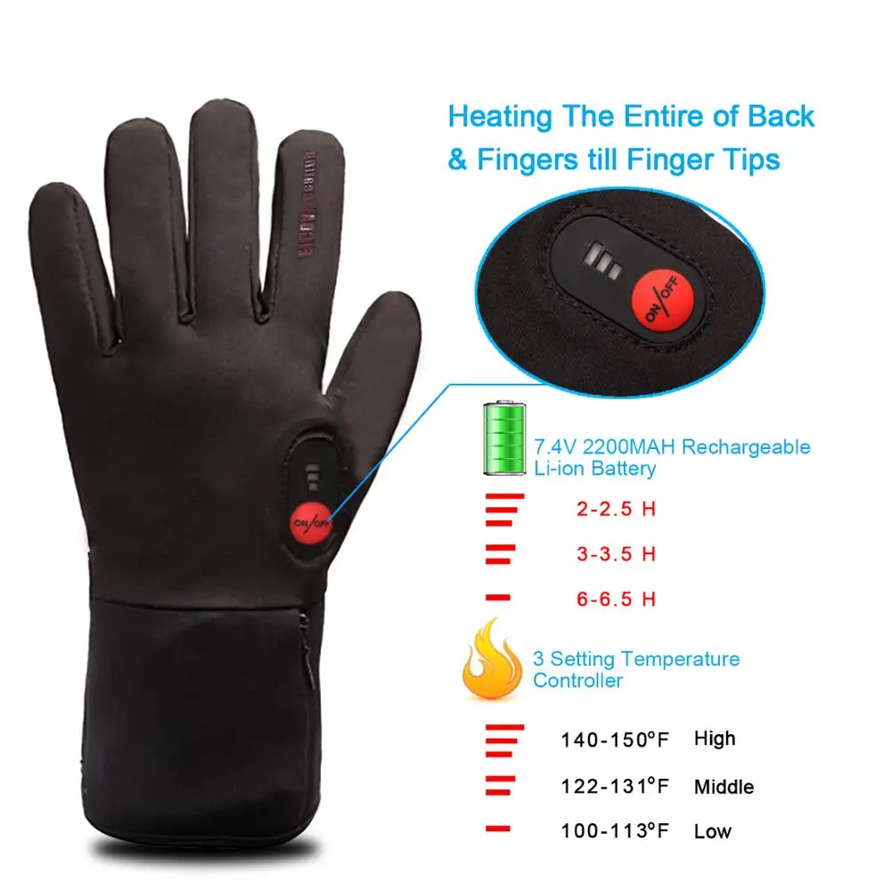 Дешево Спаситель тепла перчатки лайнер для зимнего использования езда на велосипеде Рыбалка Спорт на открытом воздухе 3 6 часов автономной работы ...
