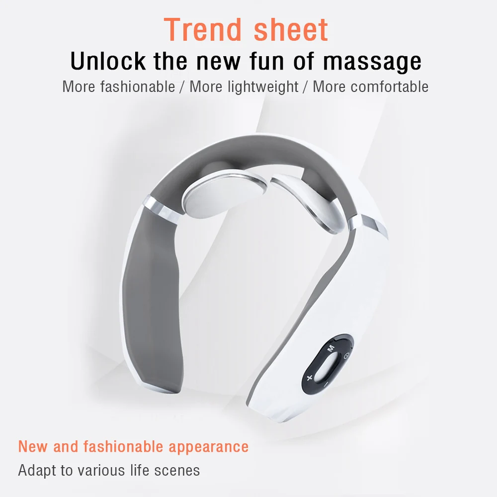 Neck Massage Instrument Electromagnetic Shock Pulse Cervical Physiotherapy Instrument with Heating Function Cervical Massager