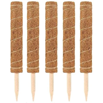 

45cm Plant Support Totem Pole Coir Moss Stick for pers Plant Support Extension Plant Climbing 5Pcs