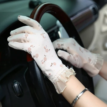 

2020 New Fashion Women's Summer Driving Gloves Non-slip Block UV Touch Screen Gloves Cotton Gloves Women Breathable Guantes