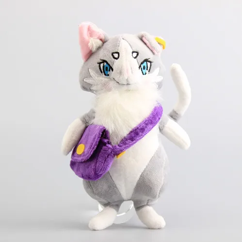 

23 cm Anime Cat Soft Stuffed Animals Toys High Quality Kawaii Cat with Bag Plush Toys Doll Peluche Women Kids Birthday Gift