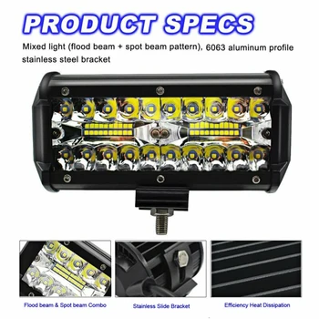 

Waterproof Working Light Auto SUV Black LED Flood Combo Off-Road 6000K