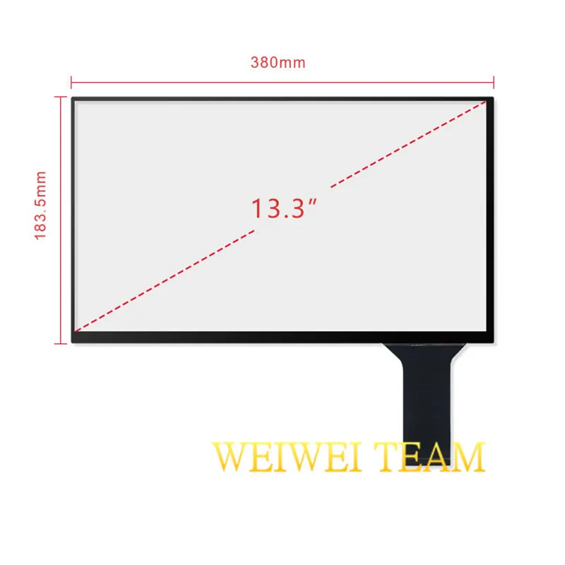 Wisecoco 13.3 inch Capacitive touch screen USB plug play 10 point for LQ133M1JW15 LQ133T1JW02 LP133UD1-SPA1 LQ133T1JX03