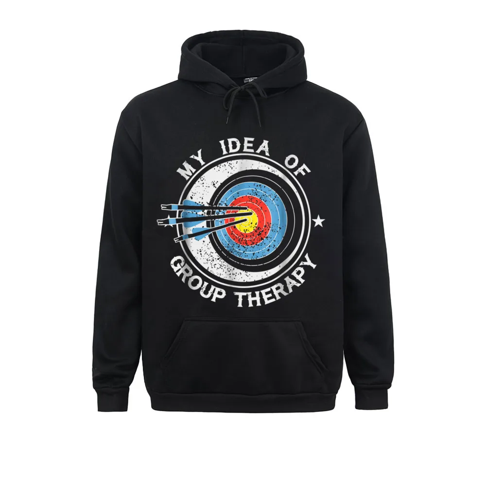 Archery is my Idea of Group Therapy__2481 Design Long Sleeve Hoodies ostern Day  Men's Sweatshirts Design Clothes Discount Archery is my Idea of Group Therapy__2481black