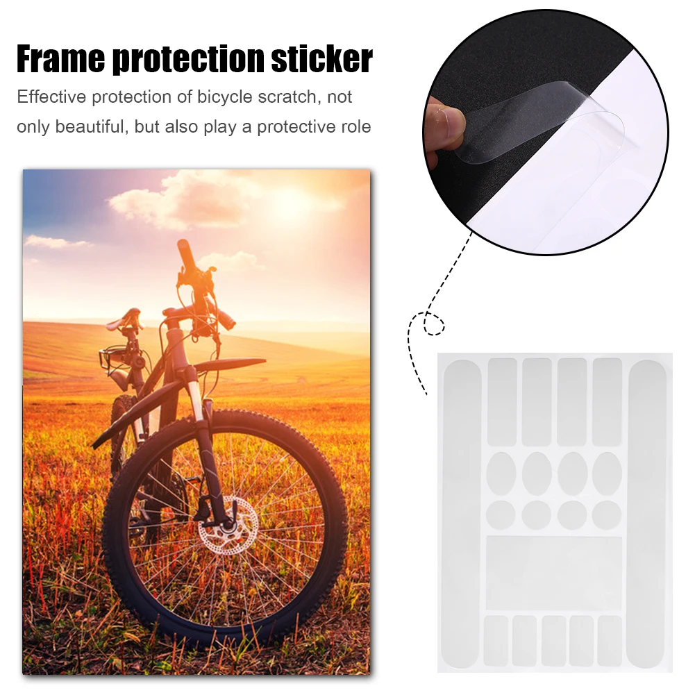 Kit 14 Stickers Protection Cadre Vélo PYRAMID – Autocollants Fourche VTT, Transparents