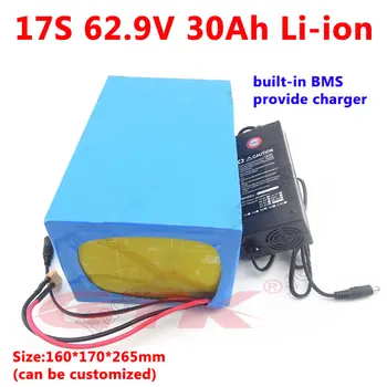 

GTK 62.9 30Ah lithium battery 62v 30ah battery pack 1500W with BMS for 60v electric vehicle ebike scooter 2000w +5A charger