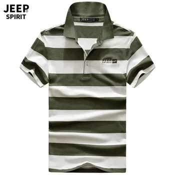 

2020 New JEEP SPIRIT Brand Summer Polo Shirt Men Business Casual Fashion Striped Turn Down Collar Camisa Polo Masculina M-XXXL