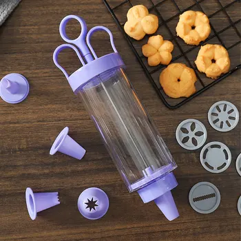 

Cookies Press Cutter Baking Tools Cookie Biscuits Press Machine Kitchen Tool Bakeware With 10 Cookie Molds and 8 Nozzles