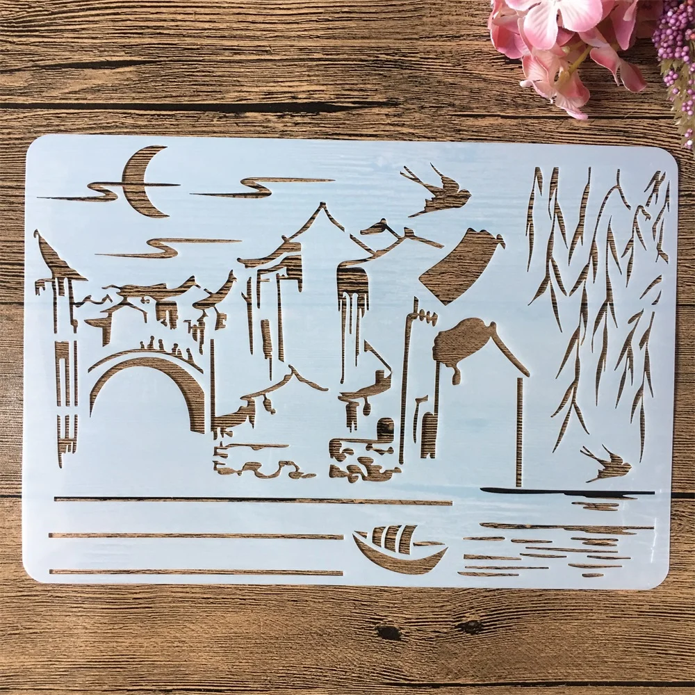 Set Di 18 Stencil Per Pittura Fai Da Te - Motivi Floreali E Foglie, Riutilizzabili In PET, 15x7,5 Cm, Per Decorazione Pareti, Mobili, Scrapbooking E Artigianato