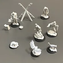 Lot Board Game Miniatures Wizard Dragonborn Fighter Priest Dwarf Rogue Minis Role Playing Dragons Figures Dungeons TPRG Toys 