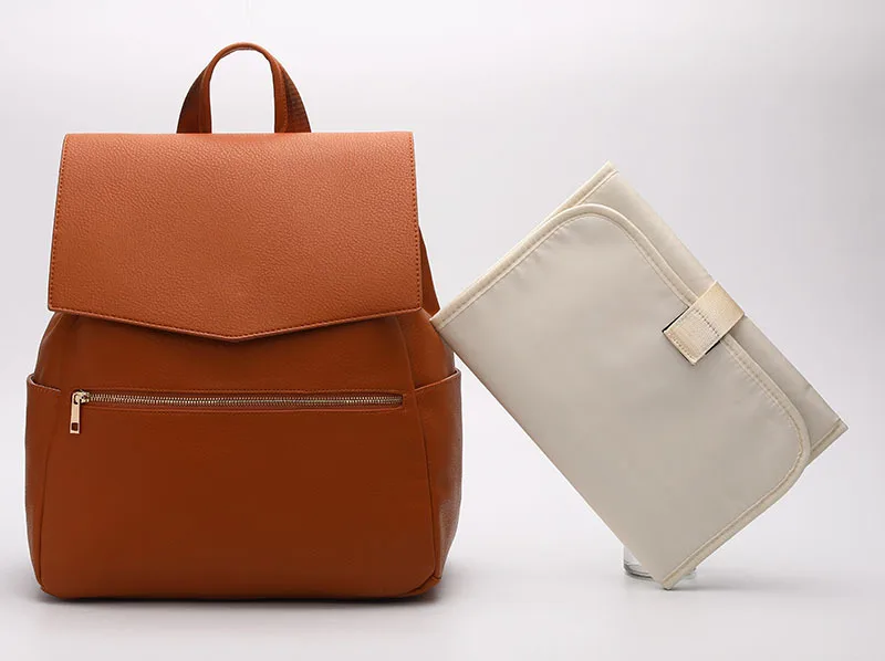 Из искусственной кожи, для детей, сумка для подгузников рюкзак большой Ёмкость рюкзак для подгузников путешествия Мумия для беременных сумка Детская сумка для прогулок - Цвет: brown