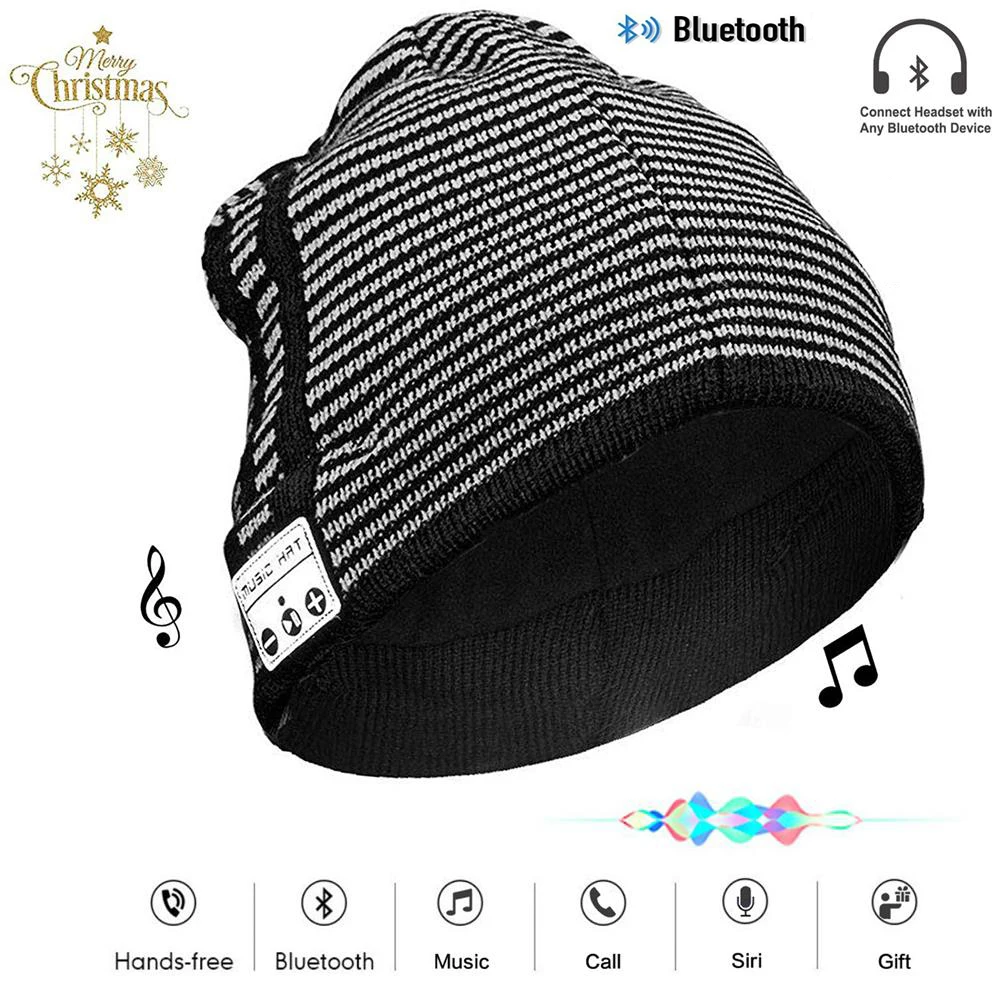 Горячая Беспроводная Bluetooth Музыкальная шляпа наушники гарнитура наушники с микрофоном зимние спортивные кепки стерео динамик Рождественский подарок - Цвет: adi-hat