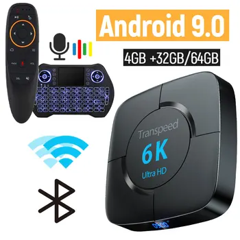 

Android 9.0 6k TV Box 4GB RAM 64GB Youtube Google Voice Assistant Tv Box 2.4G&5GHz Wifi BT 3D Top Box Media Player