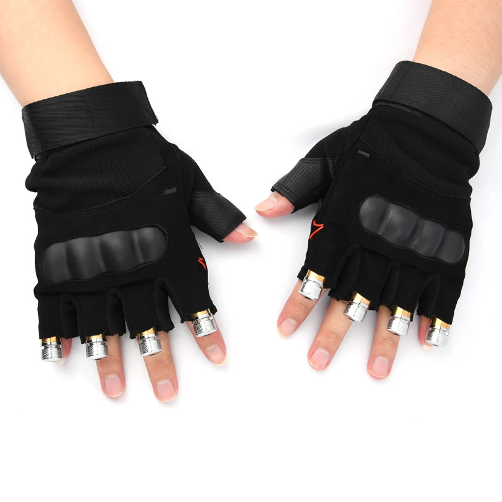 Comprar Guantes láser rojo verde púrpura guantes de escenario de baile luz de la palma del láser para DJ Club fiesta barras Luz de dedo de escenario accesorios personales