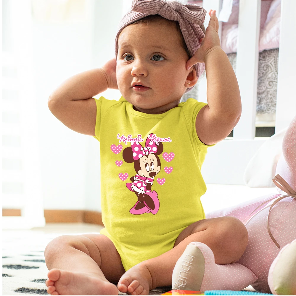 Mono De verano para recién nacido, Ropa Kawaii para bebé, Anime, Minnie Mouse, estampado moda para niña pequeña|Bodis| -