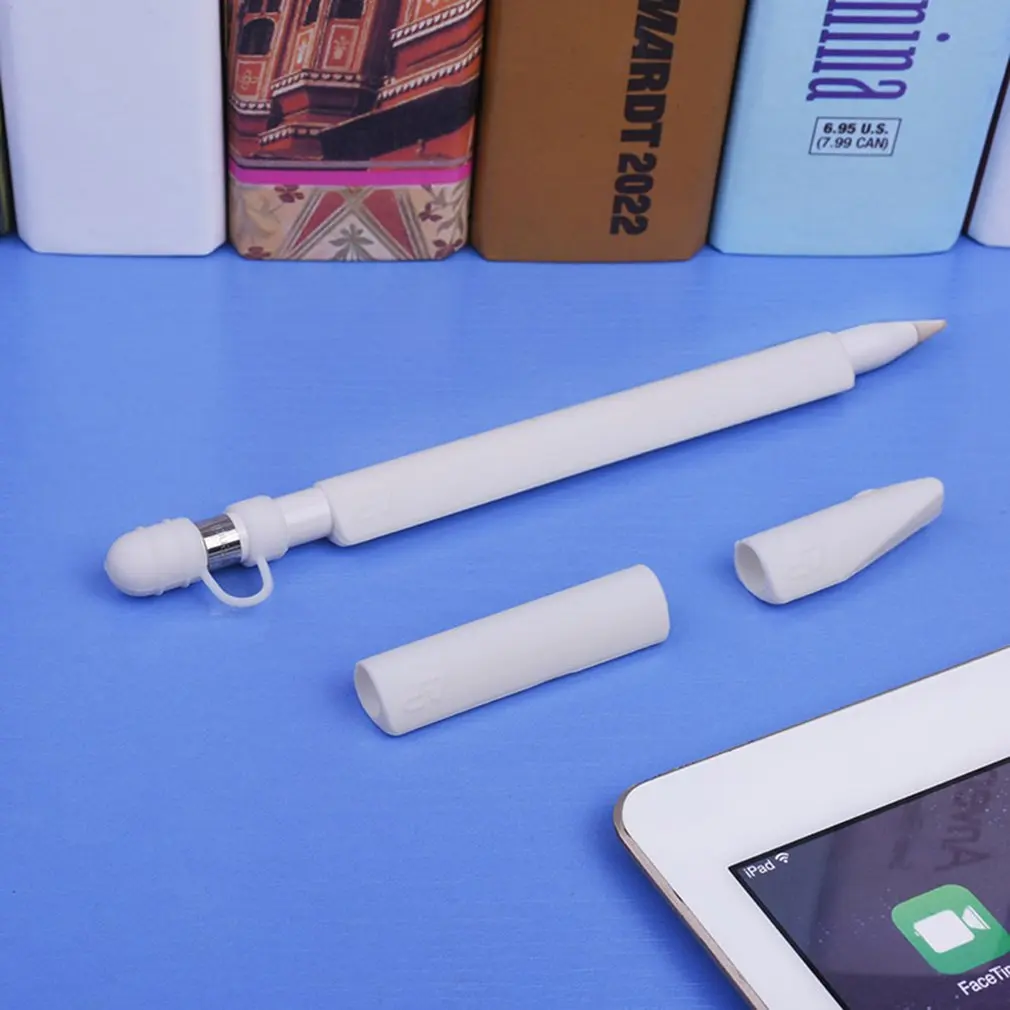 Новинка, мягкий силиконовый чехол для Apple Pencil, для iPad, чехол с наконечником для карандашей, держатель для планшета, стилус, 360, полный защитный чехол, сумки