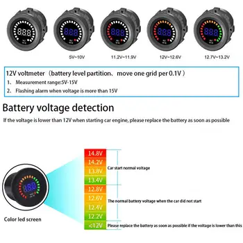 

Meter Voltmeter Socket Display For Car Motorcycle Cables Voltage LED Panel 14cm Volt Mini Digital 12V Tool