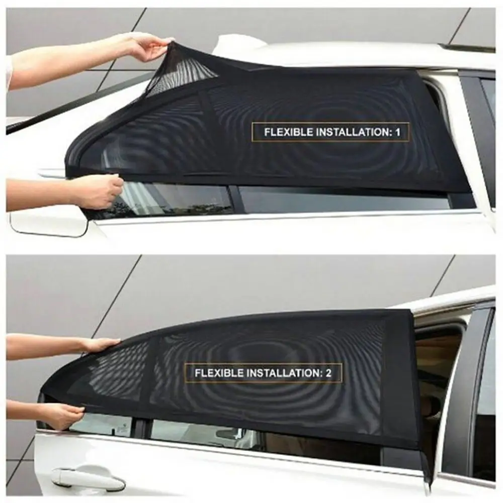 

2x Car Rear Side Window Mesh Sun Visor Shade Cover Shield UV Protector New
