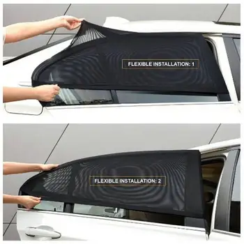 

2x Car Rear Side Window Mesh Sun Visor Shade Cover Shield UV Protector New