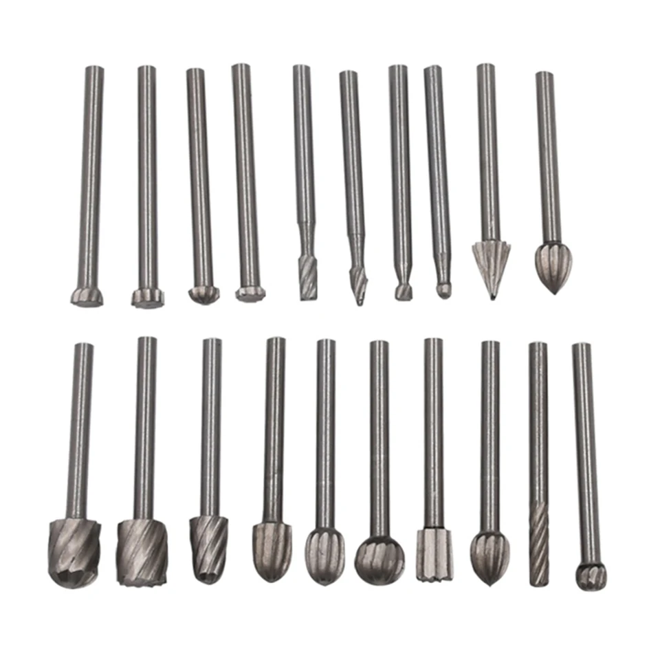 GOXAWEE 20 Piezas Fresas HSS Encaminamiento Router Bits Madera Fresado Fresas 3 mm Broca para Dremel//Accesorios para Herramientas Rotatorias//Bricolaje Herramientas de Grabado Carpinter/ía