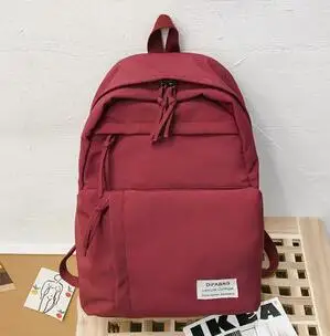 Модный черный женский рюкзак для студентов школьный рюкзак Водонепроницаемый женский рюкзак для путешествий сумки для девочек подростковый Рюкзак Mochila - Цвет: red KDM6682