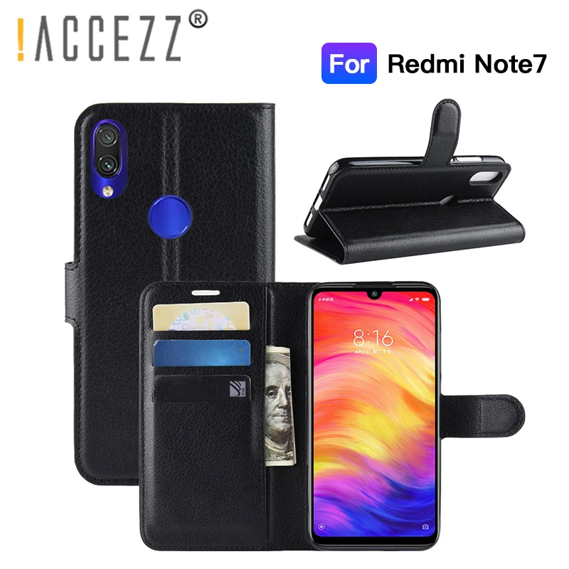 !ACCEZZ Full Protection Flip Phone Case For Xiaomi Redmi Note 7 Wallet Bag Cases Cover Shell With Card Pocket | Мобильные телефоны